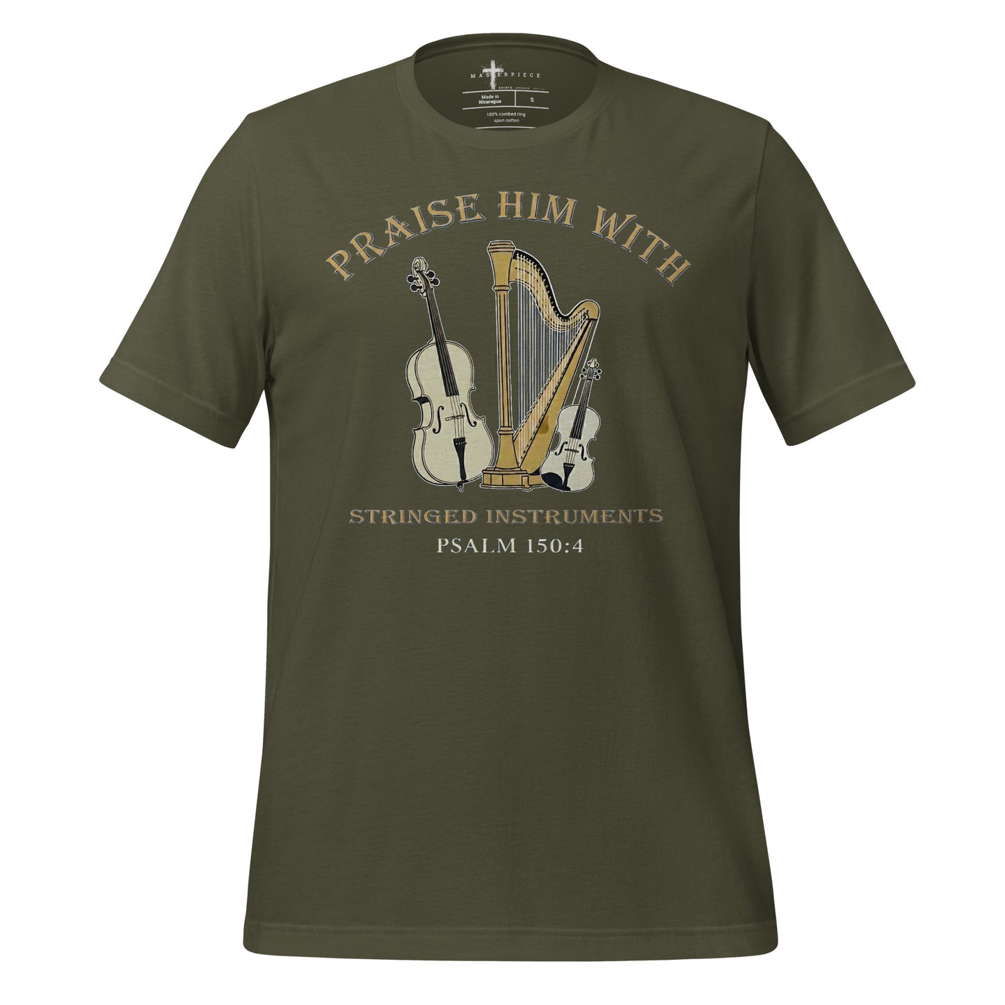 orchestral worship and praise. Perfect faith apparel for violinists, cellists, harpists, orchestra members Psalm 150:4