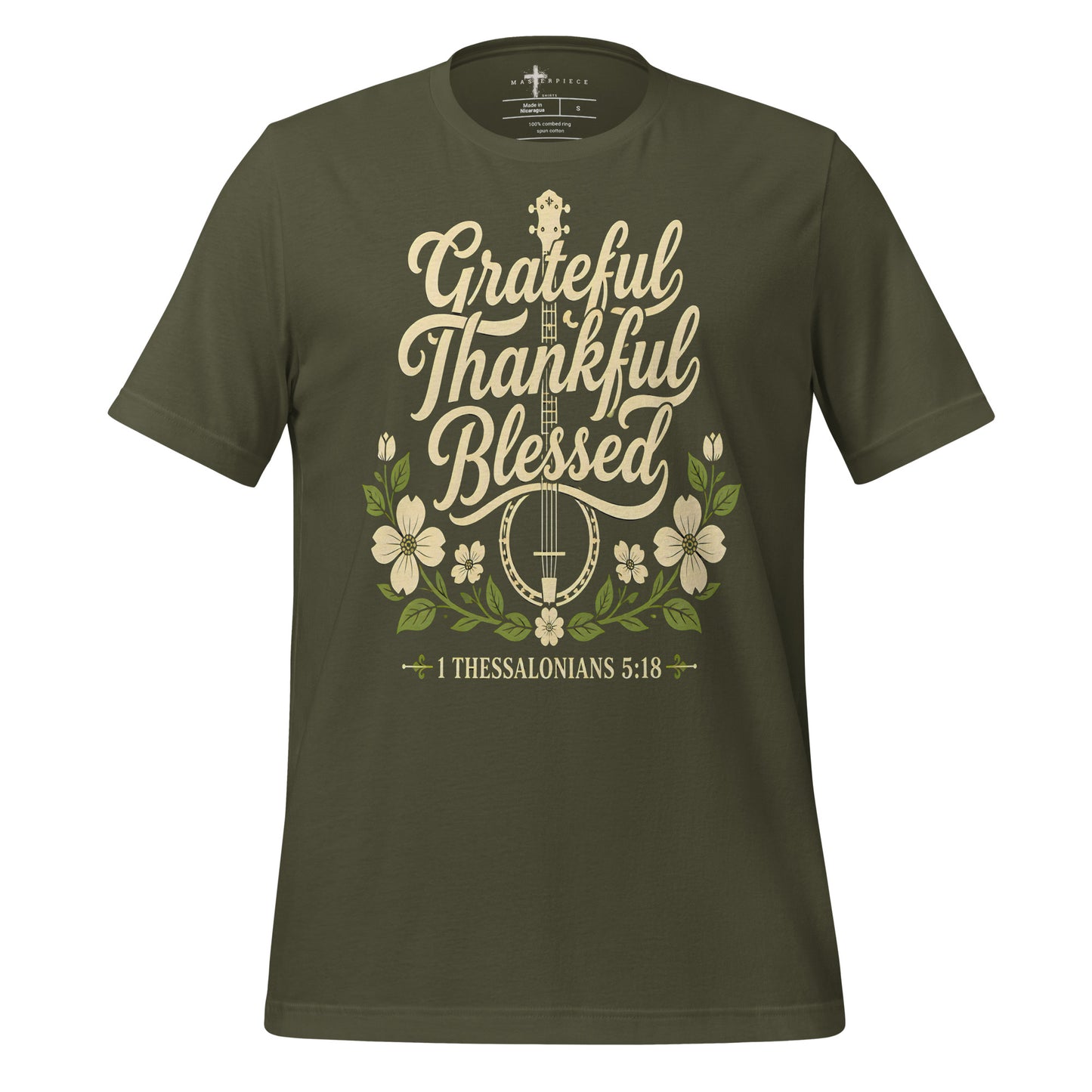 Grateful Thankful Blessed Banjo - Green - MasterPiece Shirts