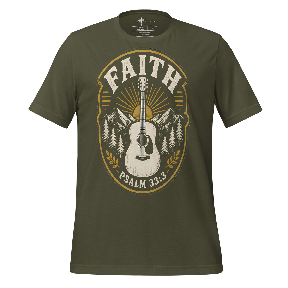 Faith Guitar Psalm 33:3 - Green - MasterPiece Shirts