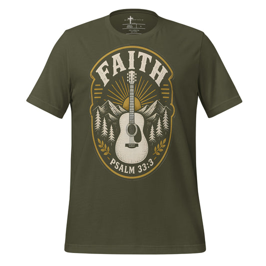 Faith Guitar Psalm 33:3 - Green - MasterPiece Shirts