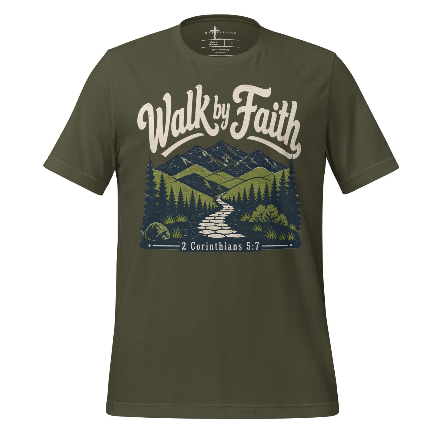 Walk by Faith Mountain - Green - MasterPiece Shirts