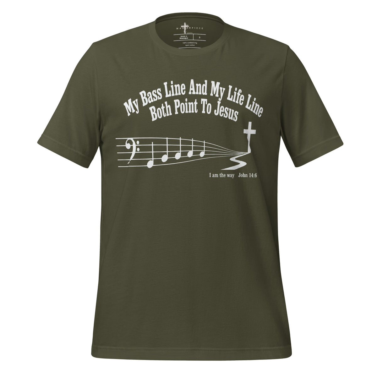 Bass Line Points to Jesus - Green - MasterPiece Shirts