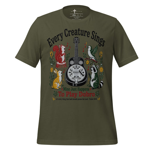 Every Creature Sings Dobro - Green - MasterPiece Shirts