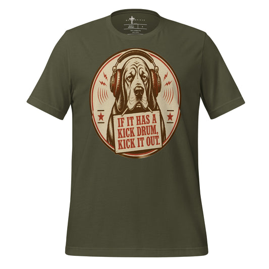 Dog Kicks the Drums Out - Green - MasterPiece Shirts