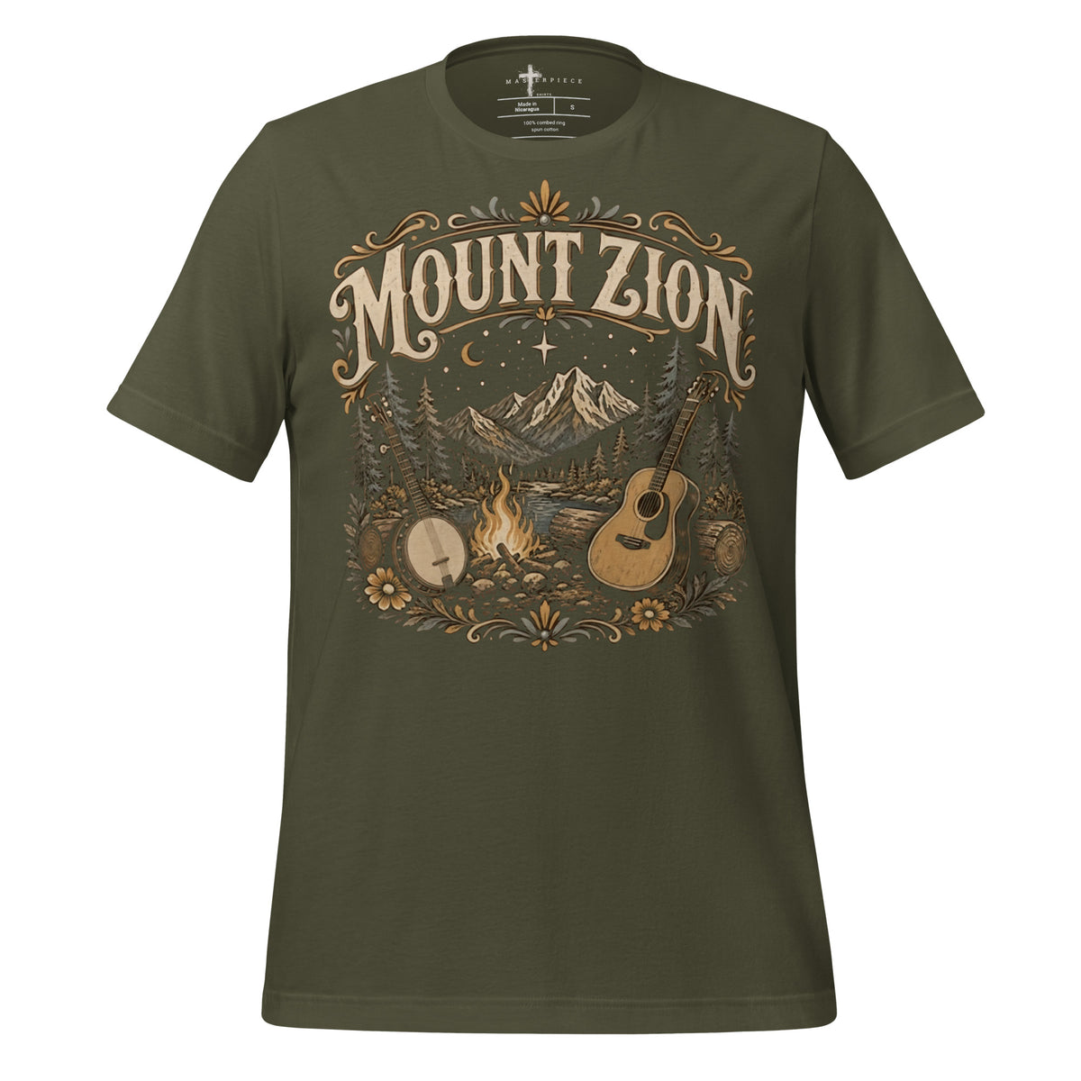 Mount Zion Guitar Banjo - Green - MasterPiece Shirts