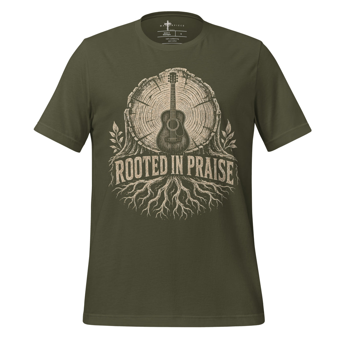 Rooted in Praise Guitar - Green - MasterPiece Shirts