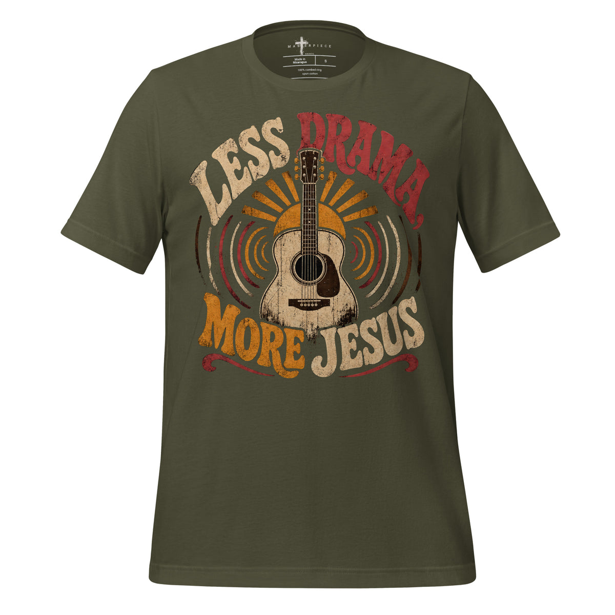Less Drama More Jesus Guitar - Green - MasterPiece Shirts