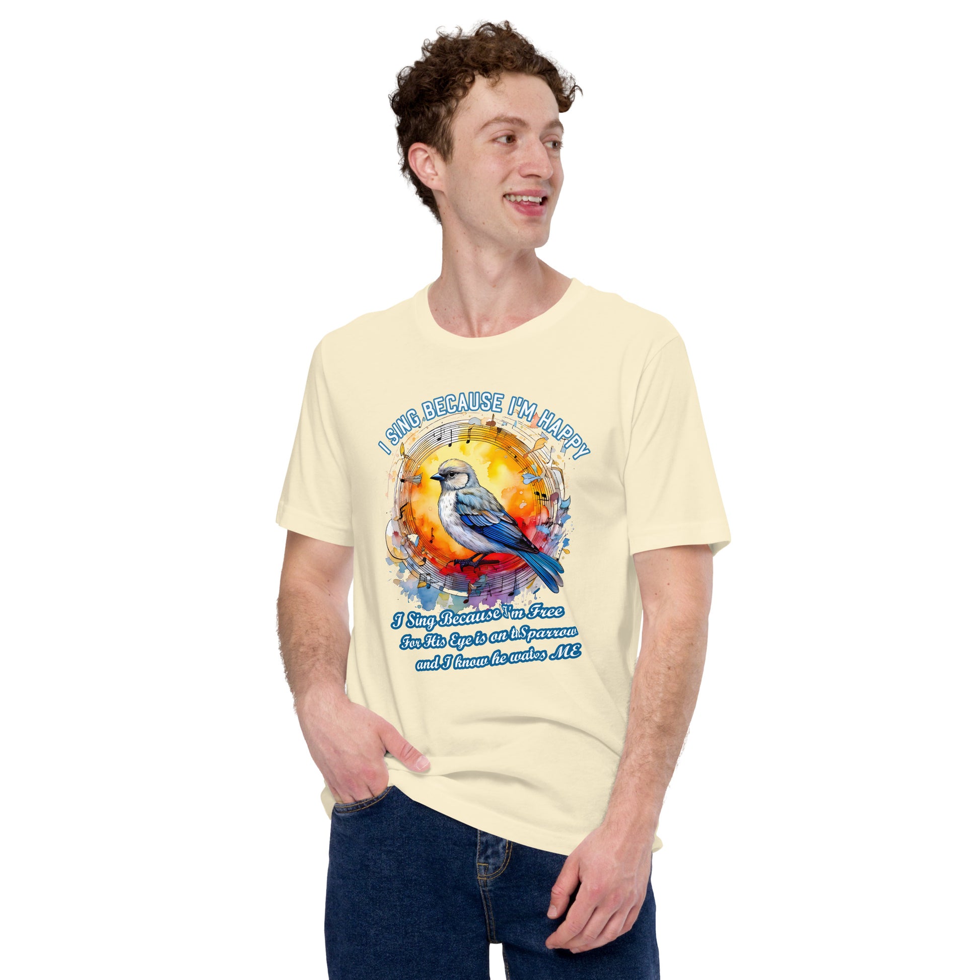 His Eye is on The Sparrow  Christian Bible Verse T-Shirt