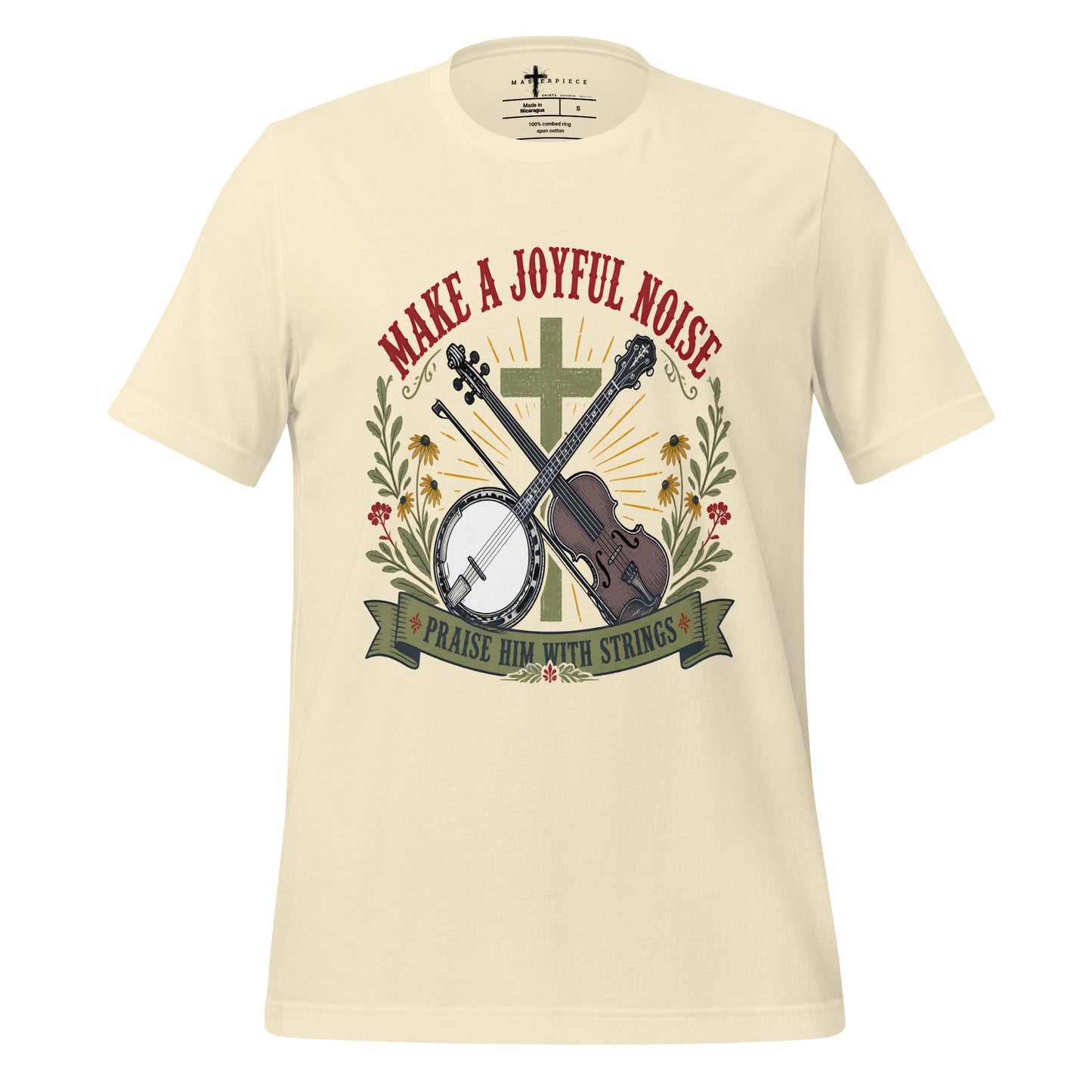 Joyful Noise Banjo Fiddle Violin - Natural - MasterPiece Shirts