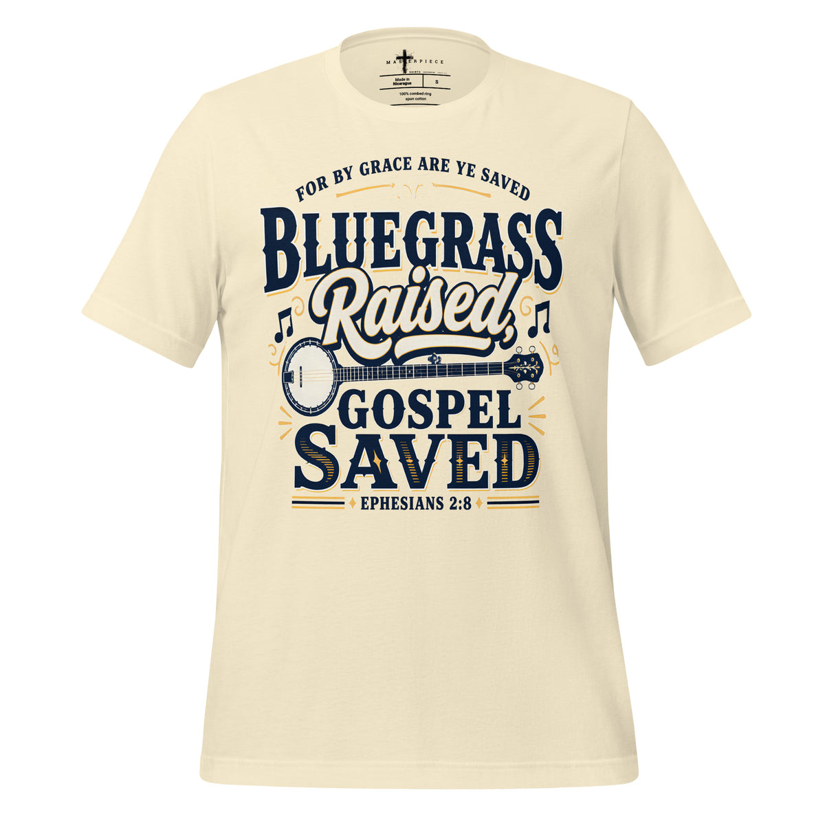 Bluegrass Raised Gospel Saved - Natural - MasterPiece Shirts