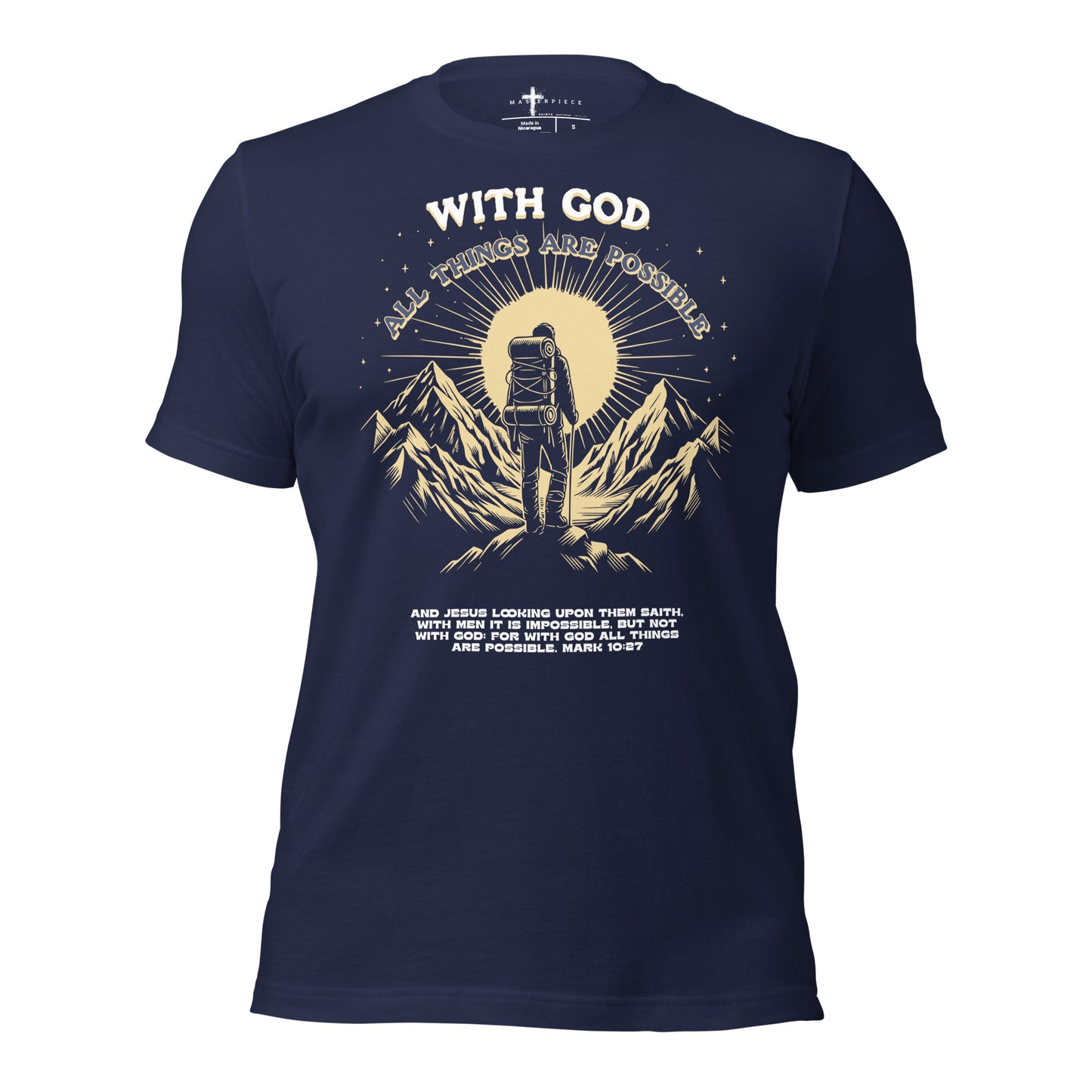 With God All Things Possible  Christian Bible Verse T-Shirt