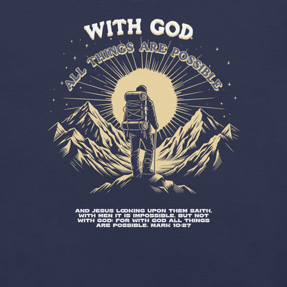 With God All Things Possible  Christian Bible Verse T-Shirt