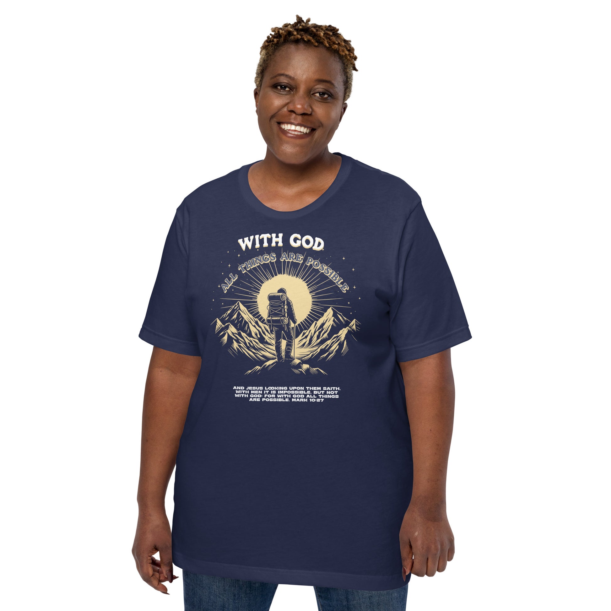 With God All Things Possible  Christian Bible Verse T-Shirt