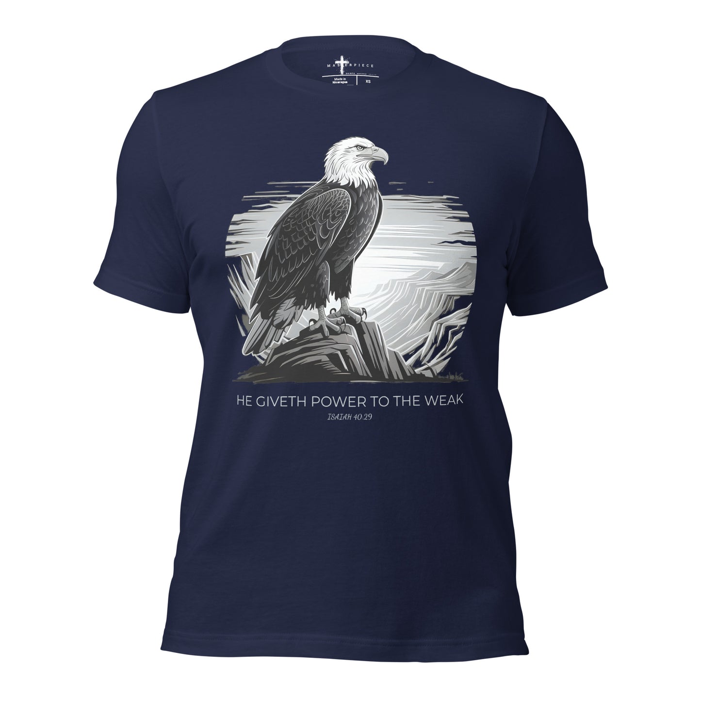 He Giveth Power to the Weak  Christian Bible Verse T-Shirt