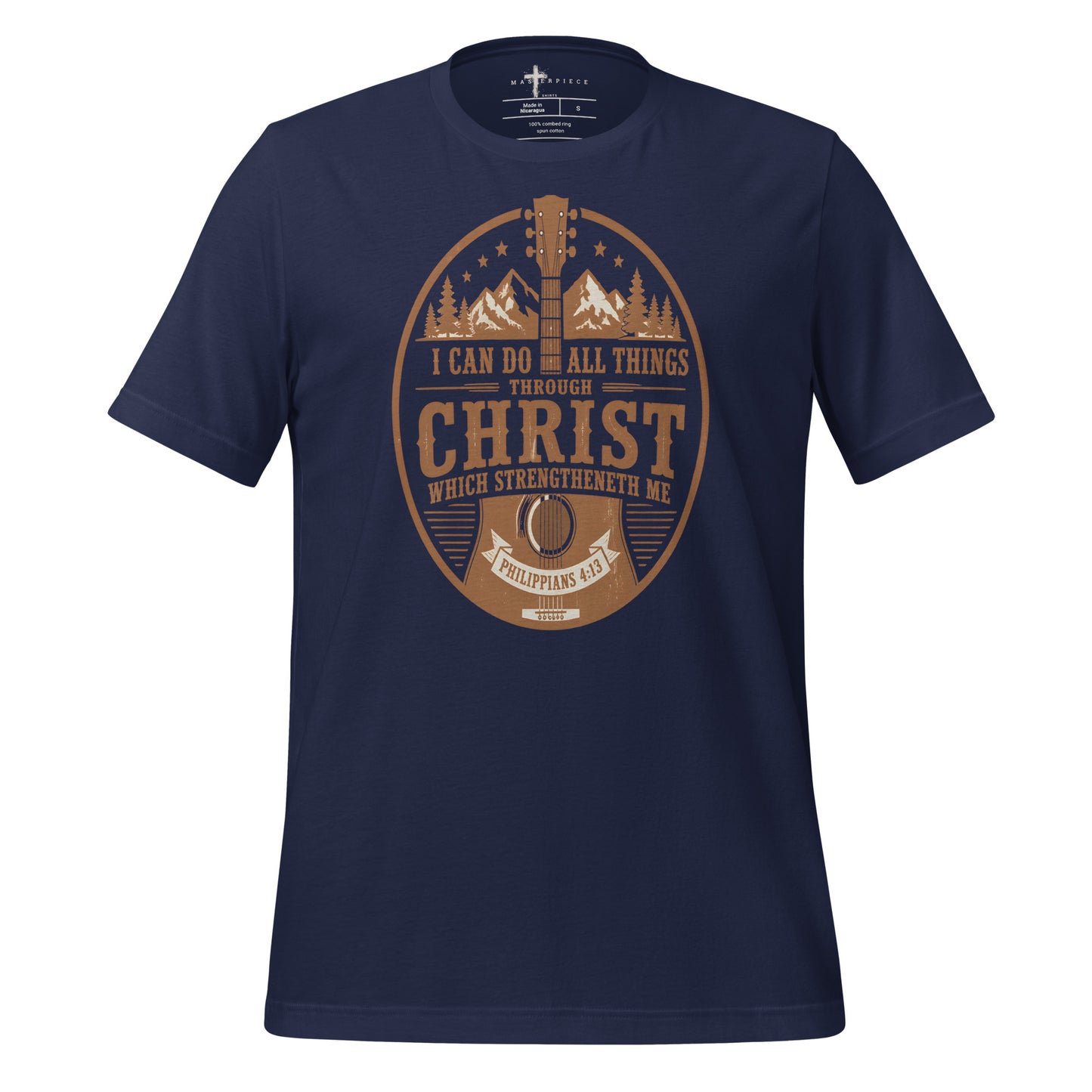 I can do all things through Christ Guitar - Navy - MasterPiece Shirts