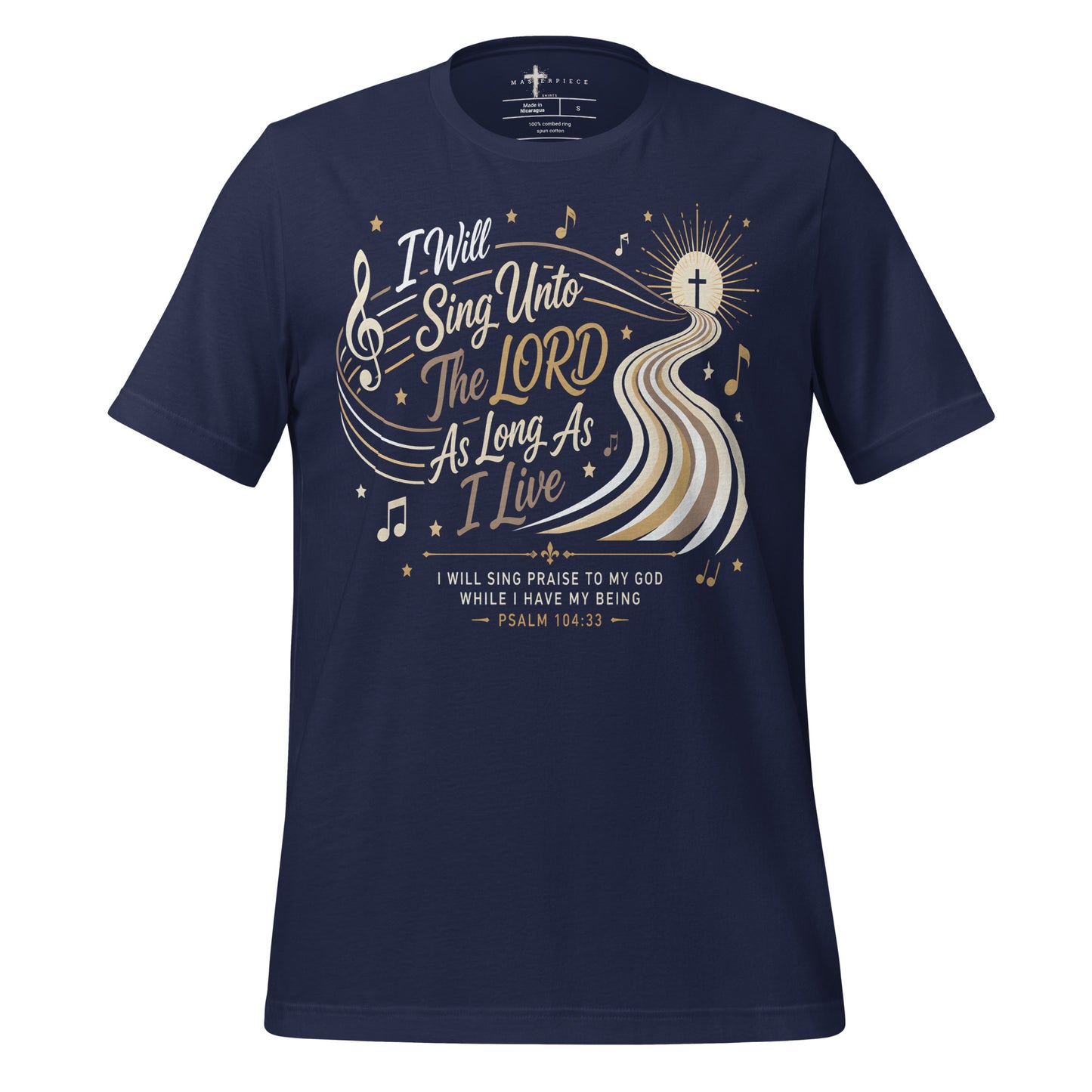 I will sing unto the Lord Cross - Navy - MasterPiece Shirts