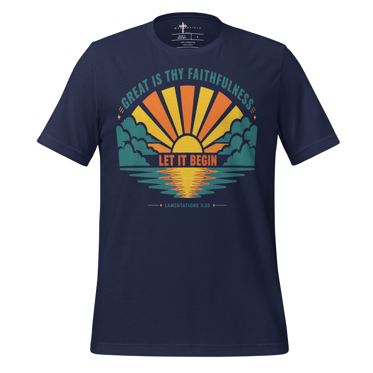 Great is Thy Faithfulness Sunrise - Navy - MasterPiece Shirts