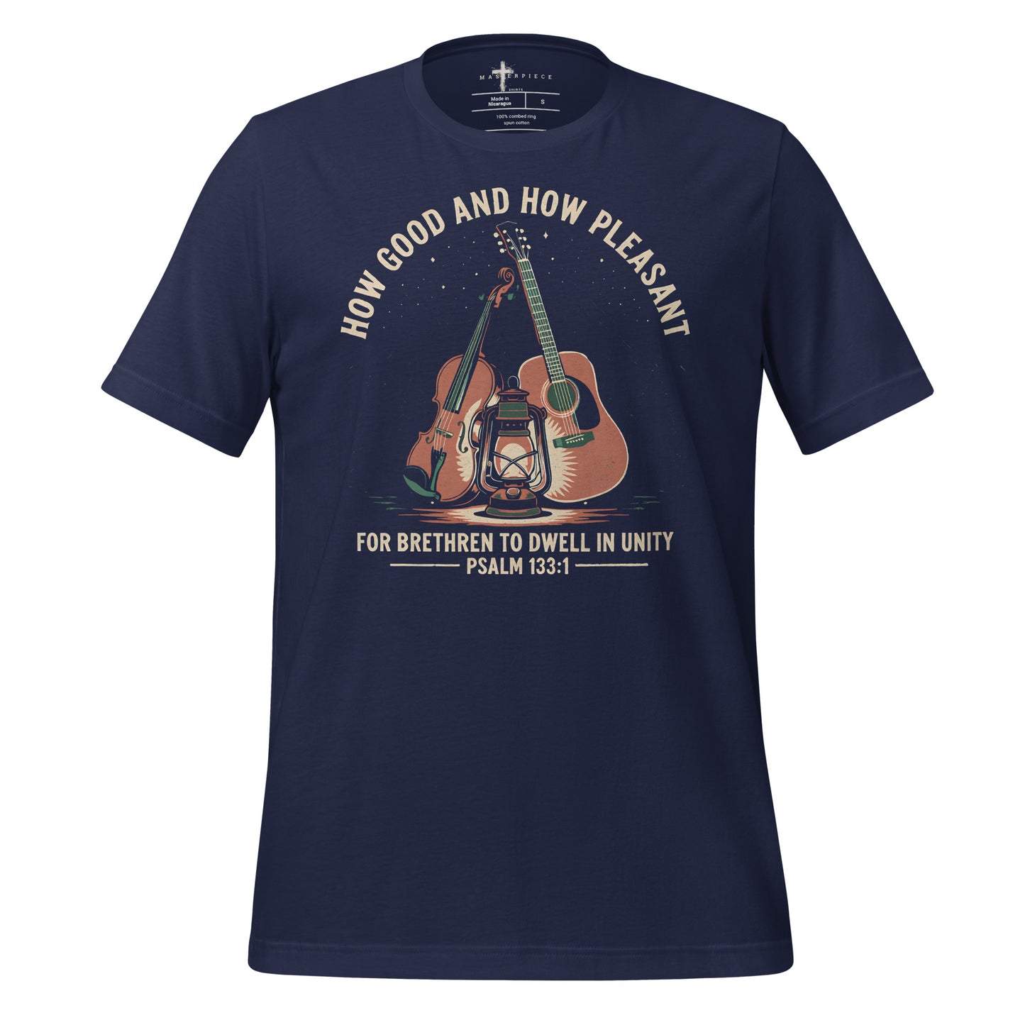 Brethren Guitar Fiddle Violin - Navy - MasterPiece Shirts