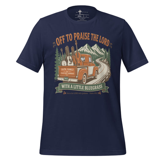 Off to Praise the Lord Bluegrass - Navy - MasterPiece Shirts