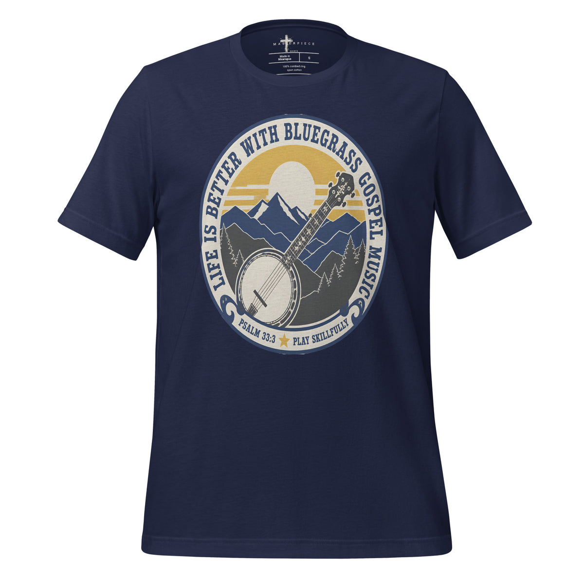 Bluegrass Gospel Banjo - Navy - MasterPiece Shirts