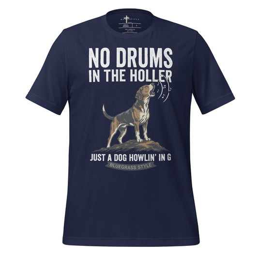 NO Drums Dog Howls in G - Navy - MasterPiece Shirts