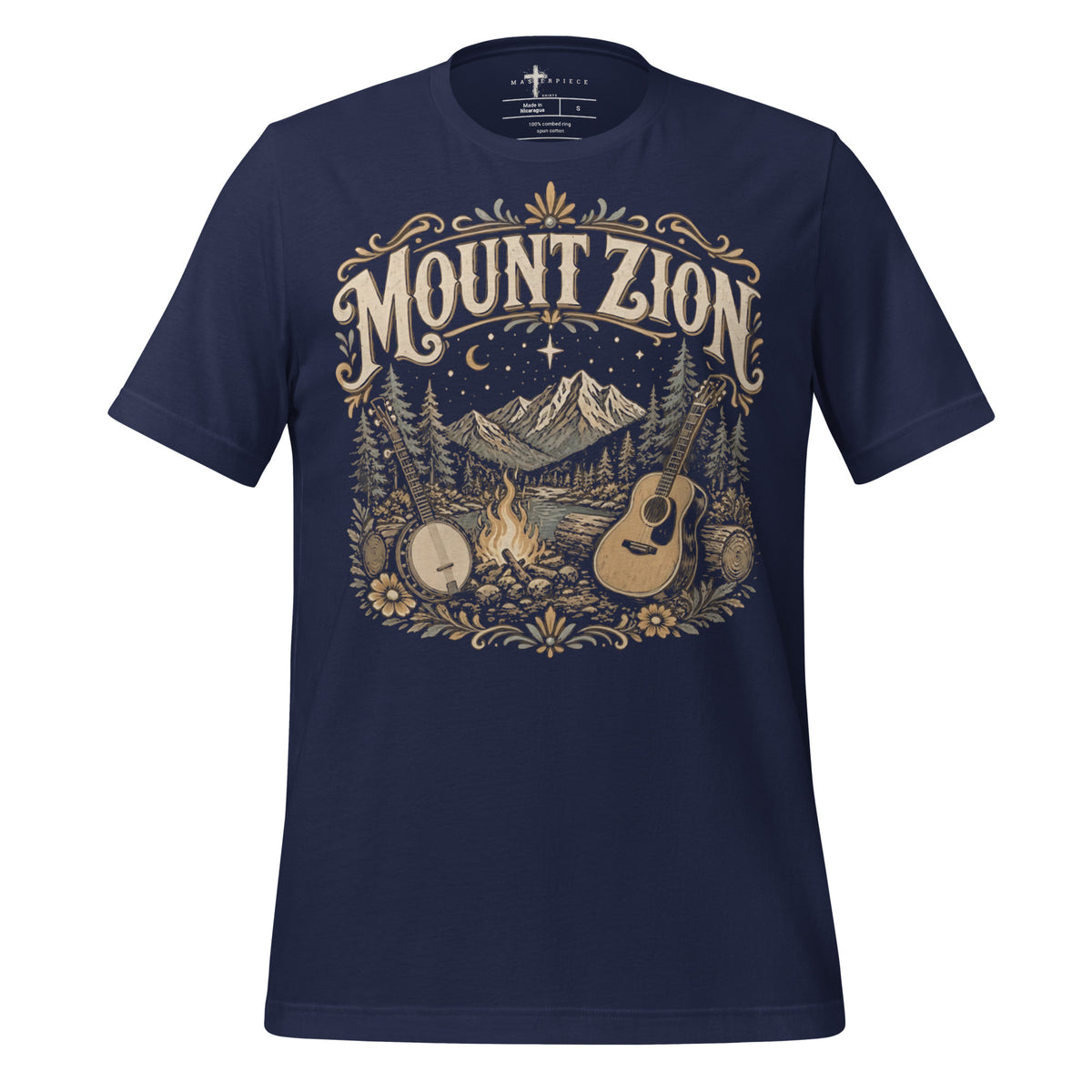 Mount Zion Guitar Banjo - Navy - MasterPiece Shirts