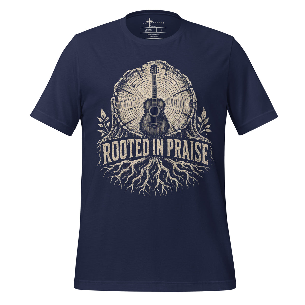 Rooted in Praise Guitar - Navy - MasterPiece Shirts