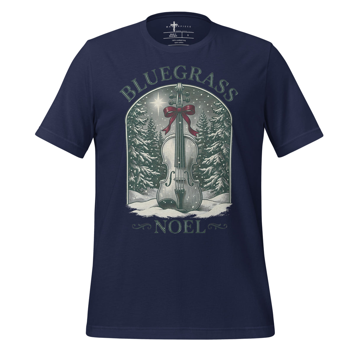 Bluegrass Noel Fiddle/Violin - Navy - MasterPiece Shirts