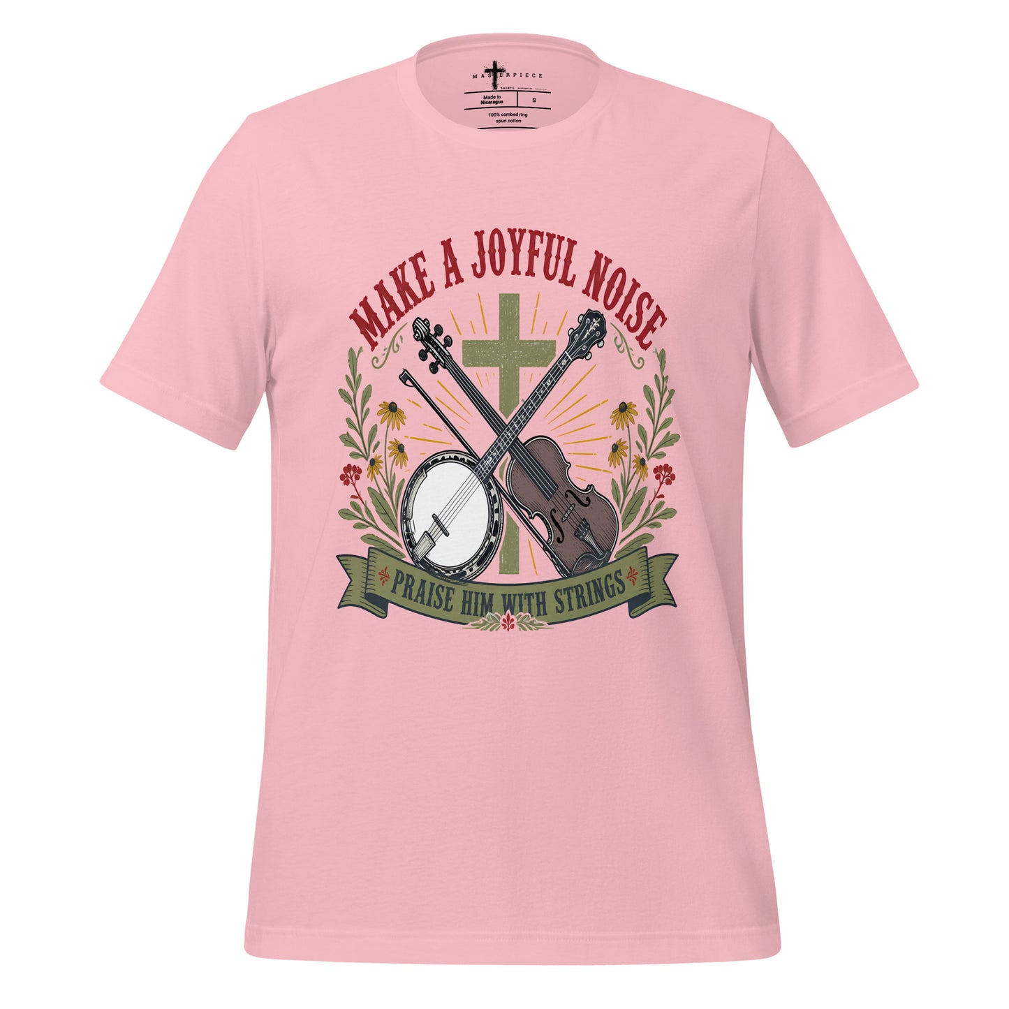 Joyful Noise Banjo Fiddle Violin - Pink - MasterPiece Shirts