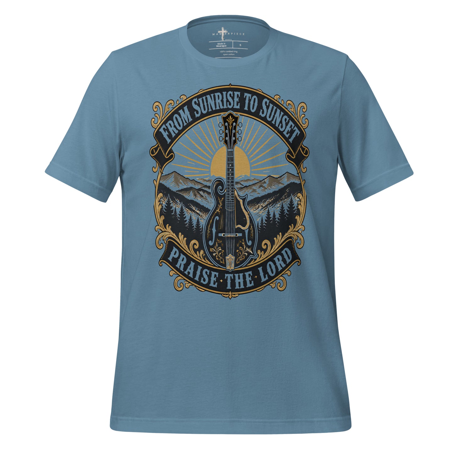 Sunrise to Sunset Praise The Lord Mandolin - Blue - MasterPiece Shirts
