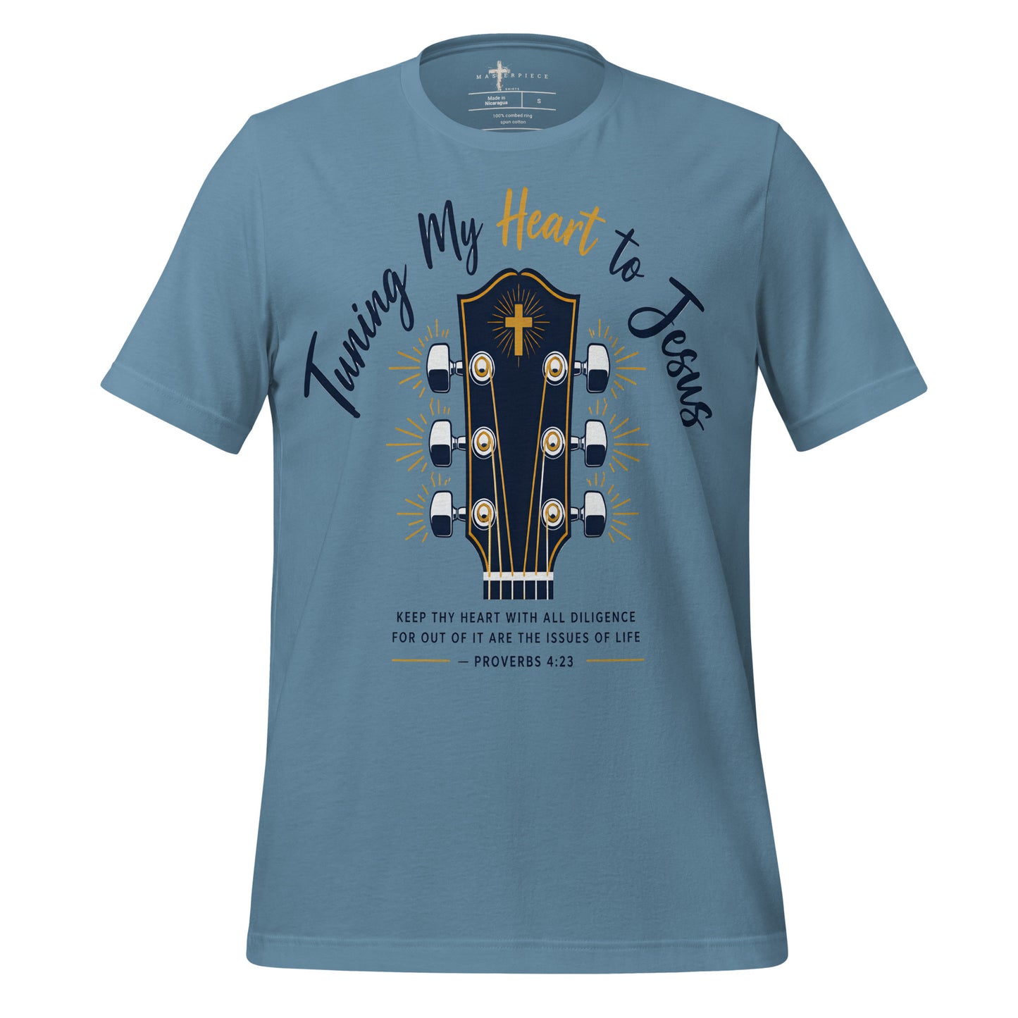 Tune my Heart Guitar Headstock - Blue - MasterPiece Shirts