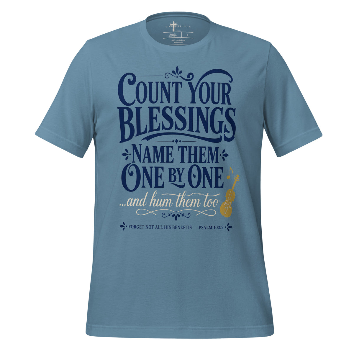 Count Your Blessings Violin - Blue - MasterPiece Shirts