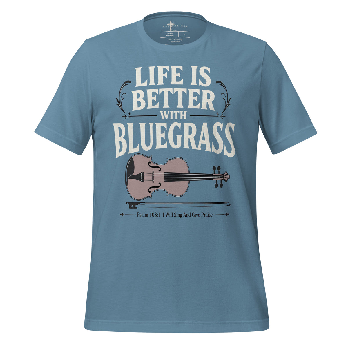 Life is Better Bluegrass Fiddle Violin - Blue - MasterPiece Shirts