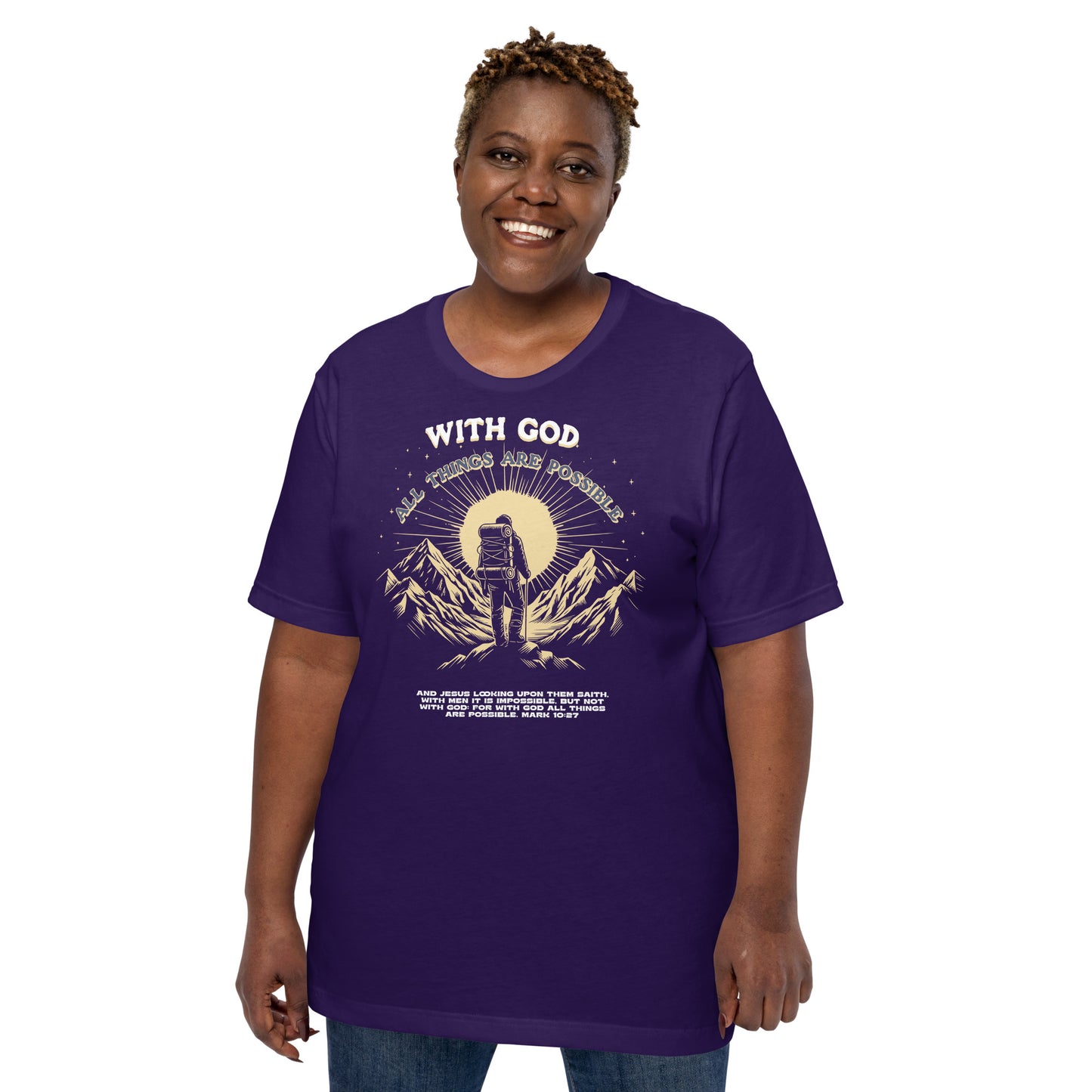 With God All Things Possible  Christian Bible Verse T-Shirt