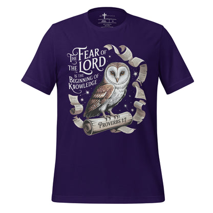 The Fear of the LORD is the beginning of Knowledge  Christian Bible Verse T-Shirt