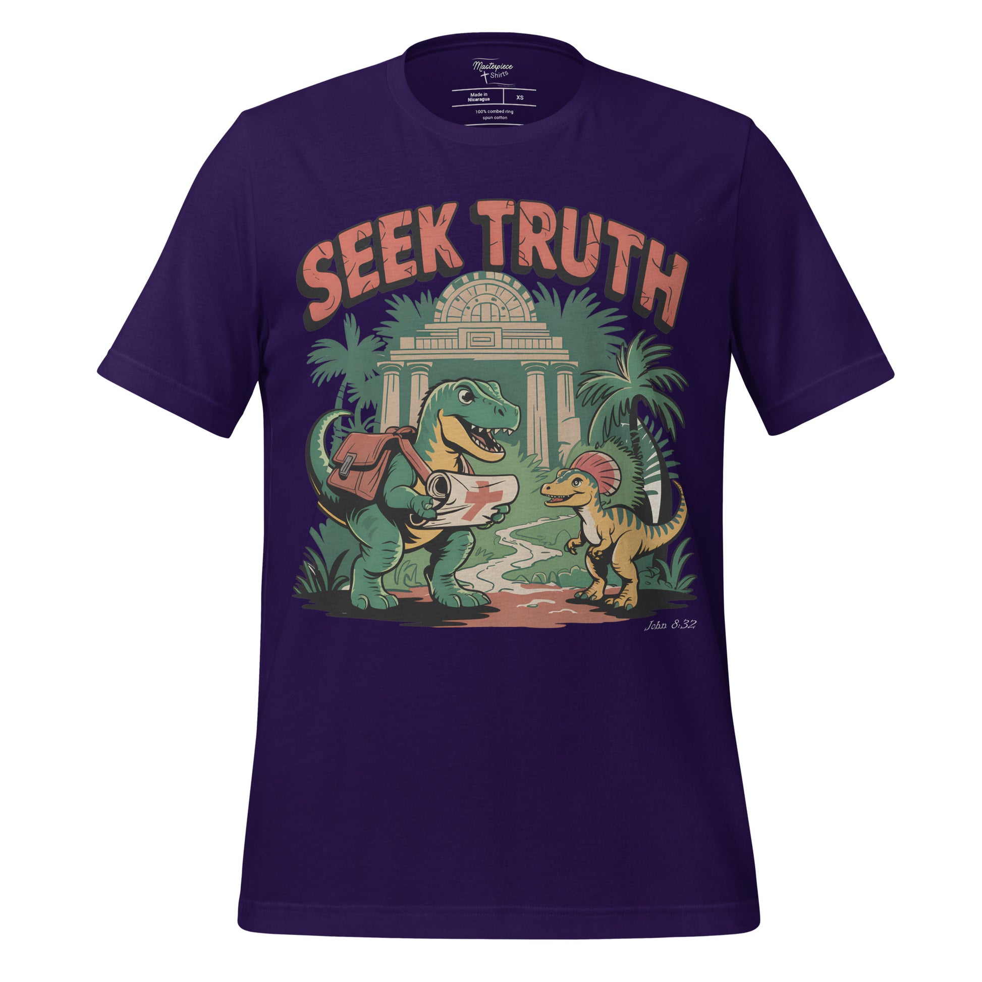 Seek Truth Dinosaur  Christian Bible Verse T-Shirt