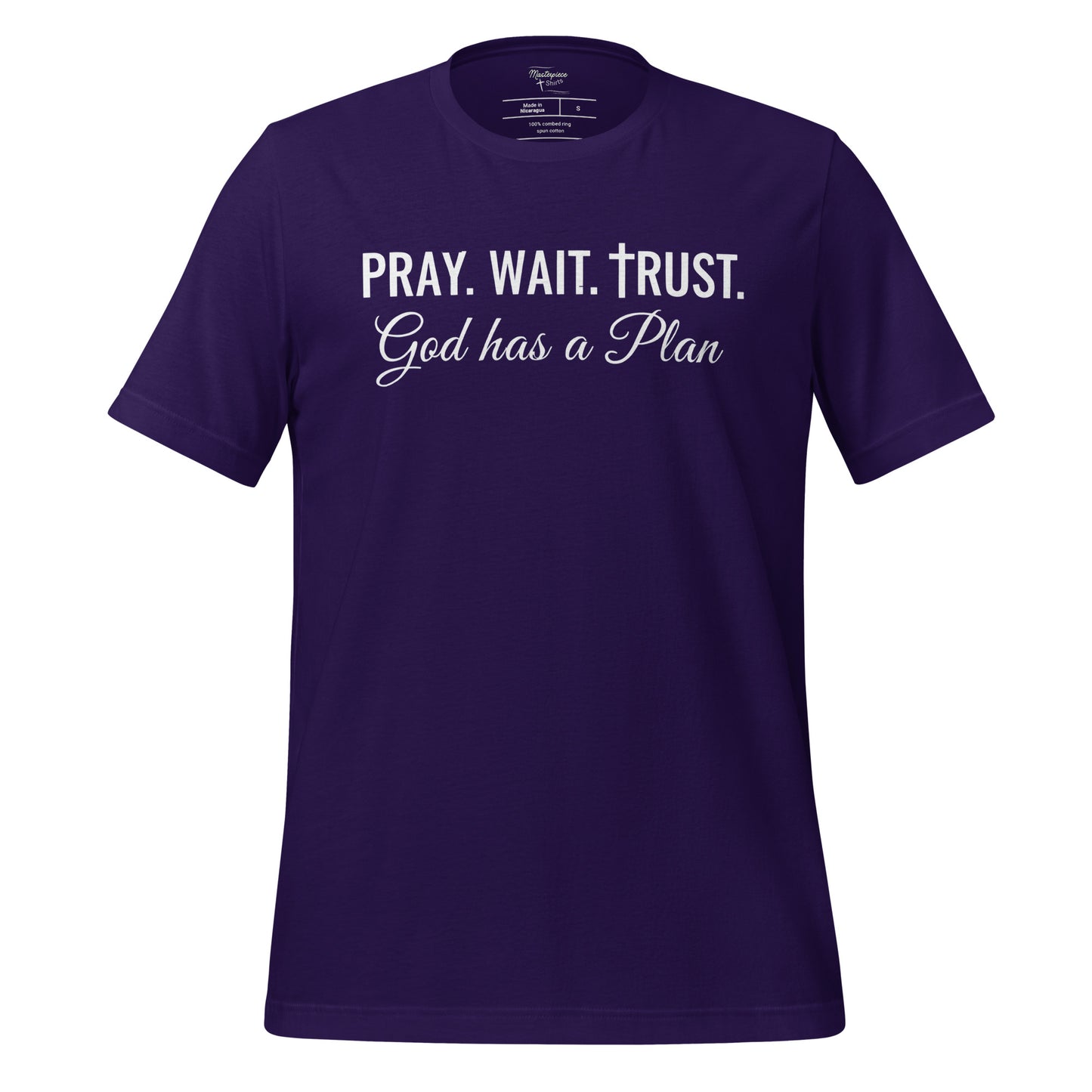 Psalm 37:7 Pray wait trust cross God has a plan christian t-shirt