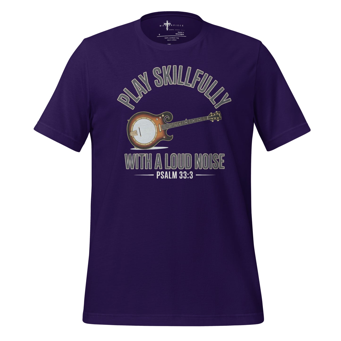 play skilfully with a loud noise. - Psalm 33:3 bajo chr8istian t-shirt