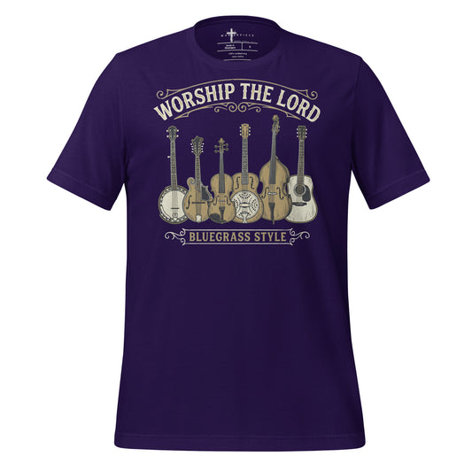  Worship The Lord BlueGrass Style Christian T-shirt 