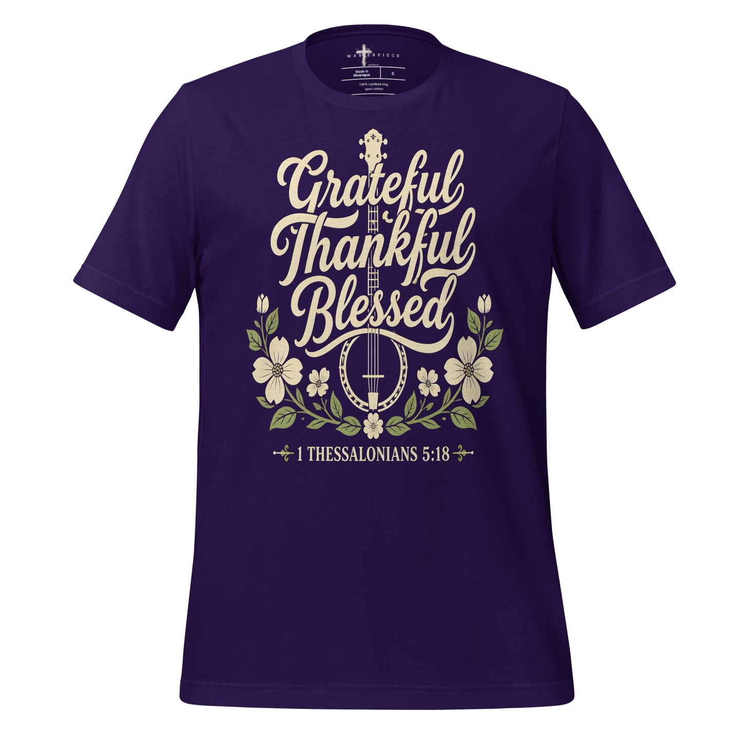 Grateful Thankful Blessed Banjo - Purple - MasterPiece Shirts