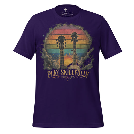 Play Skillfully Retro Banjo Guitar - Purple - MasterPiece Shirts