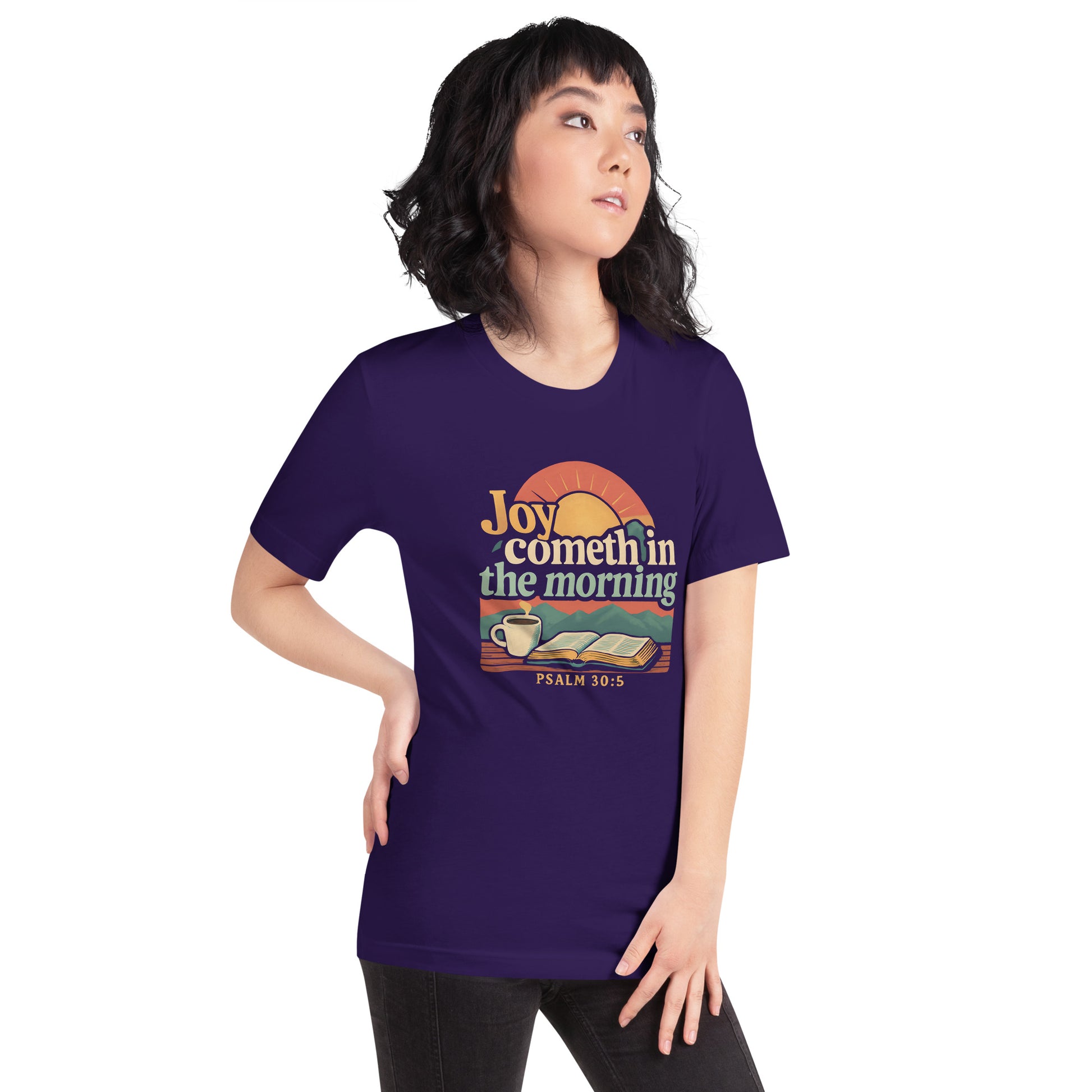 Joy Cometh in The Morning  Christian Bible Verse T Shirt