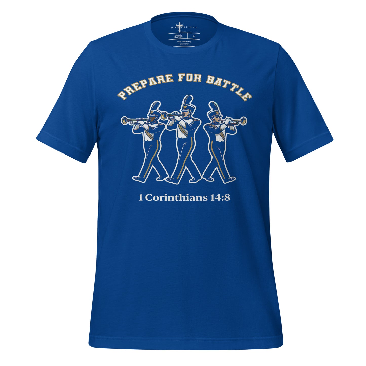 1 Corinthians 14:8 Men's Christian T-shirt trumpet players and marching band