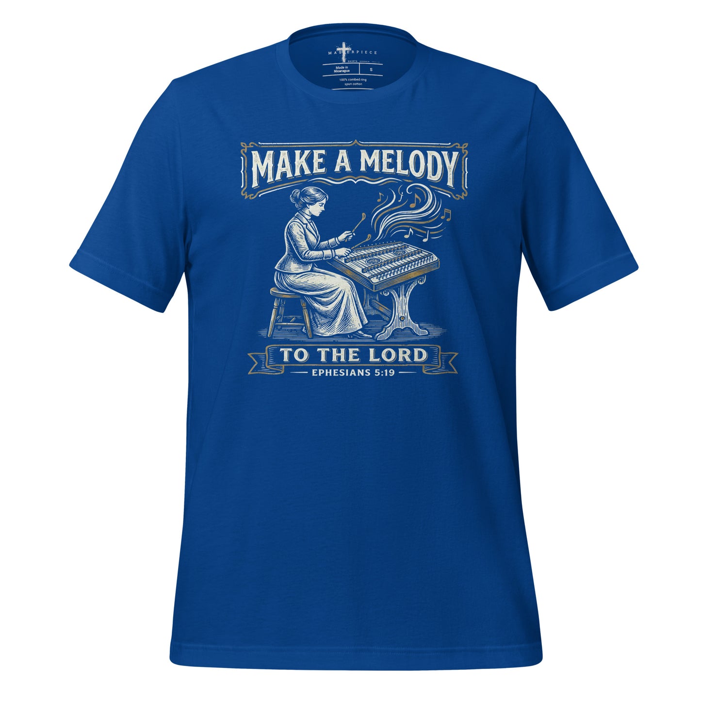  make a melody to the lord Premium Christian T-Shirt hammered dulcimer Ephesians 5:19