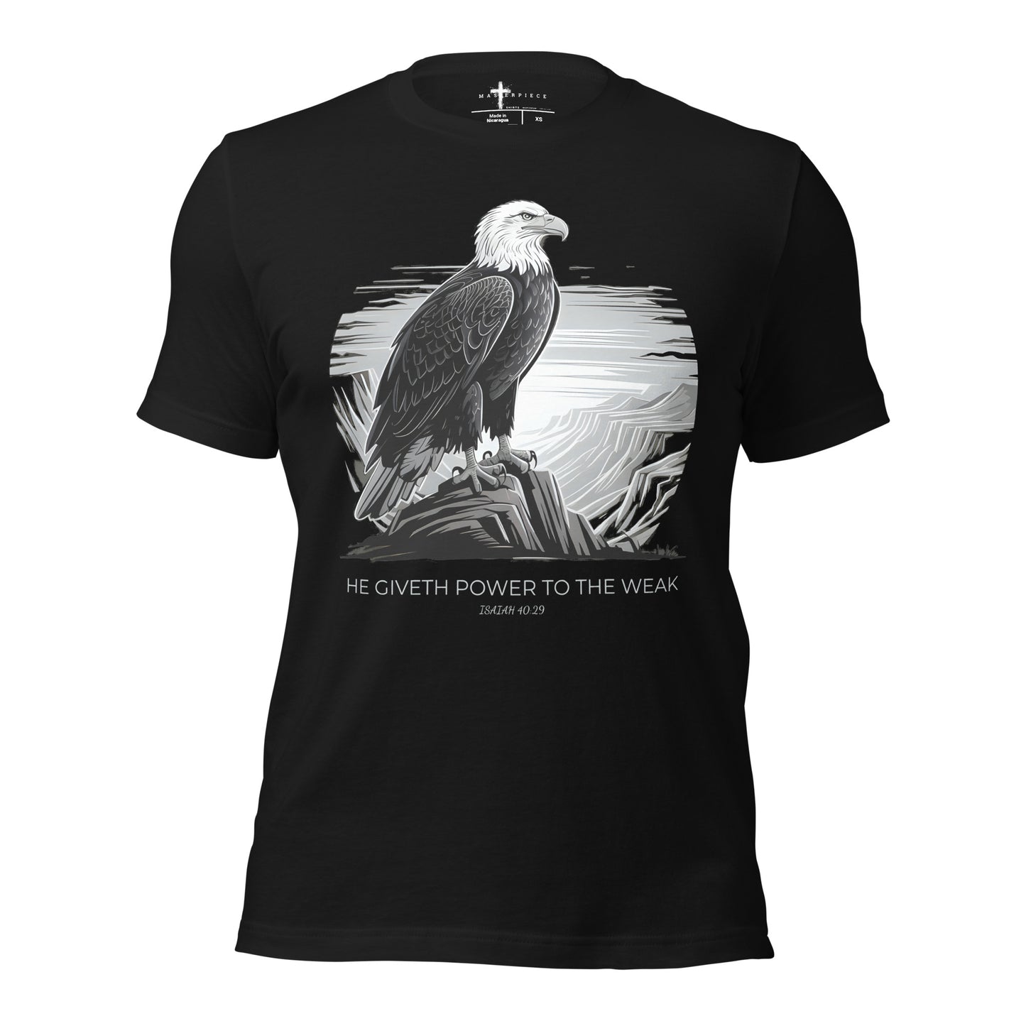 He Giveth Power to the Weak  Christian Bible Verse T-Shirt