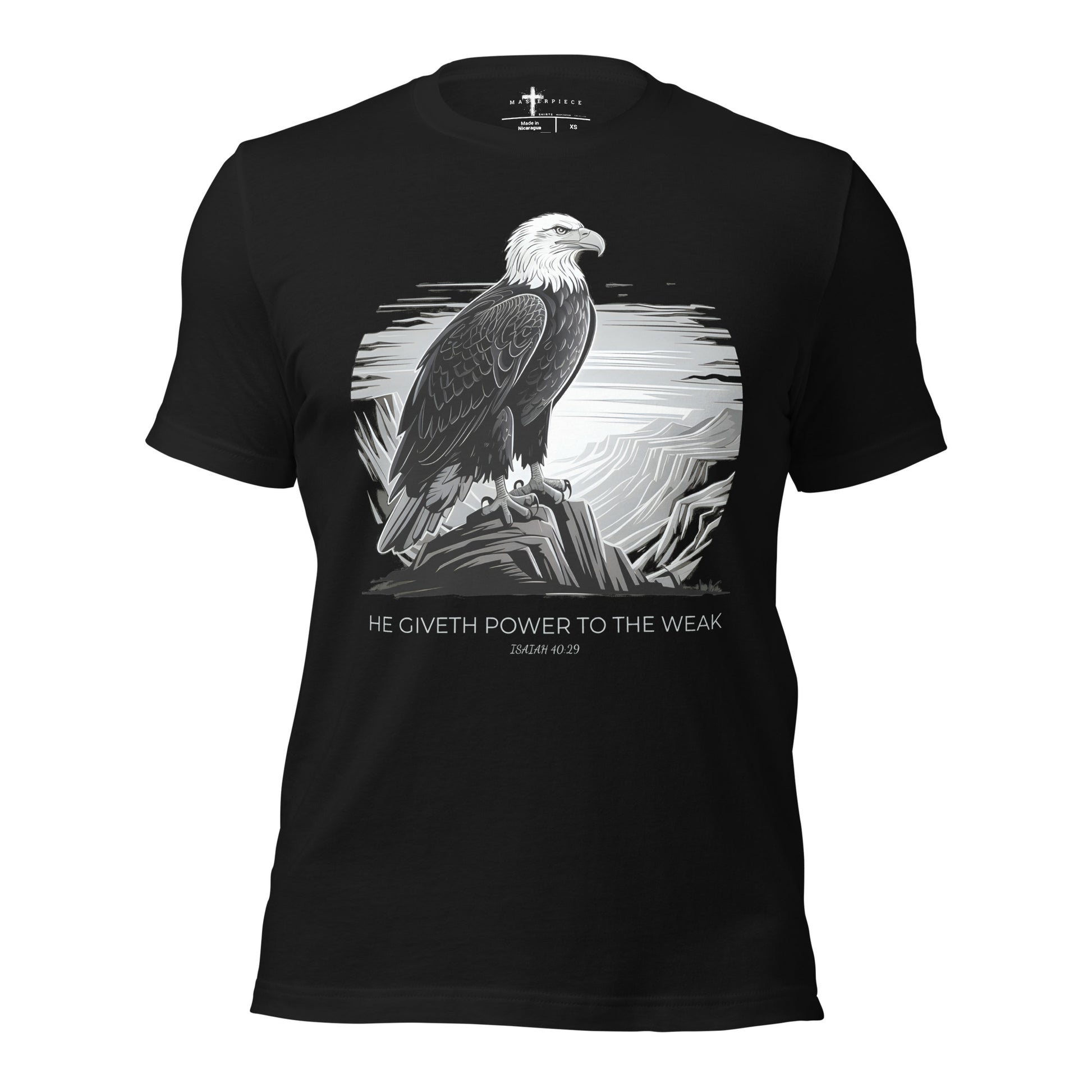 He Giveth Power to the Weak  Christian Bible Verse T-Shirt