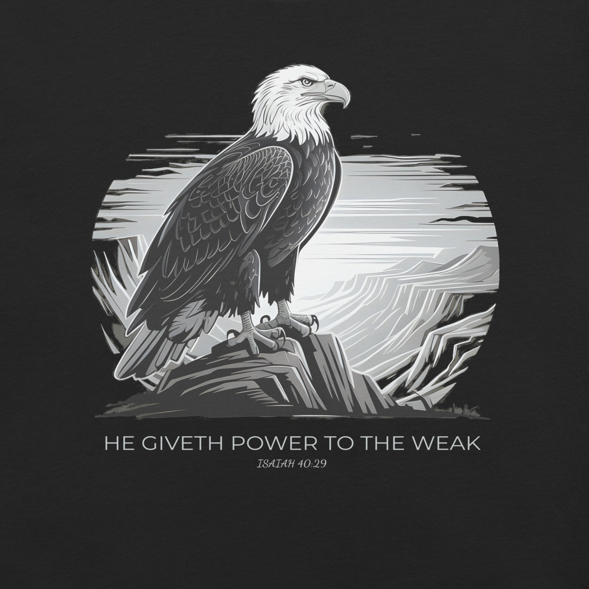 He Giveth Power to the Weak  Christian Bible Verse T-Shirt