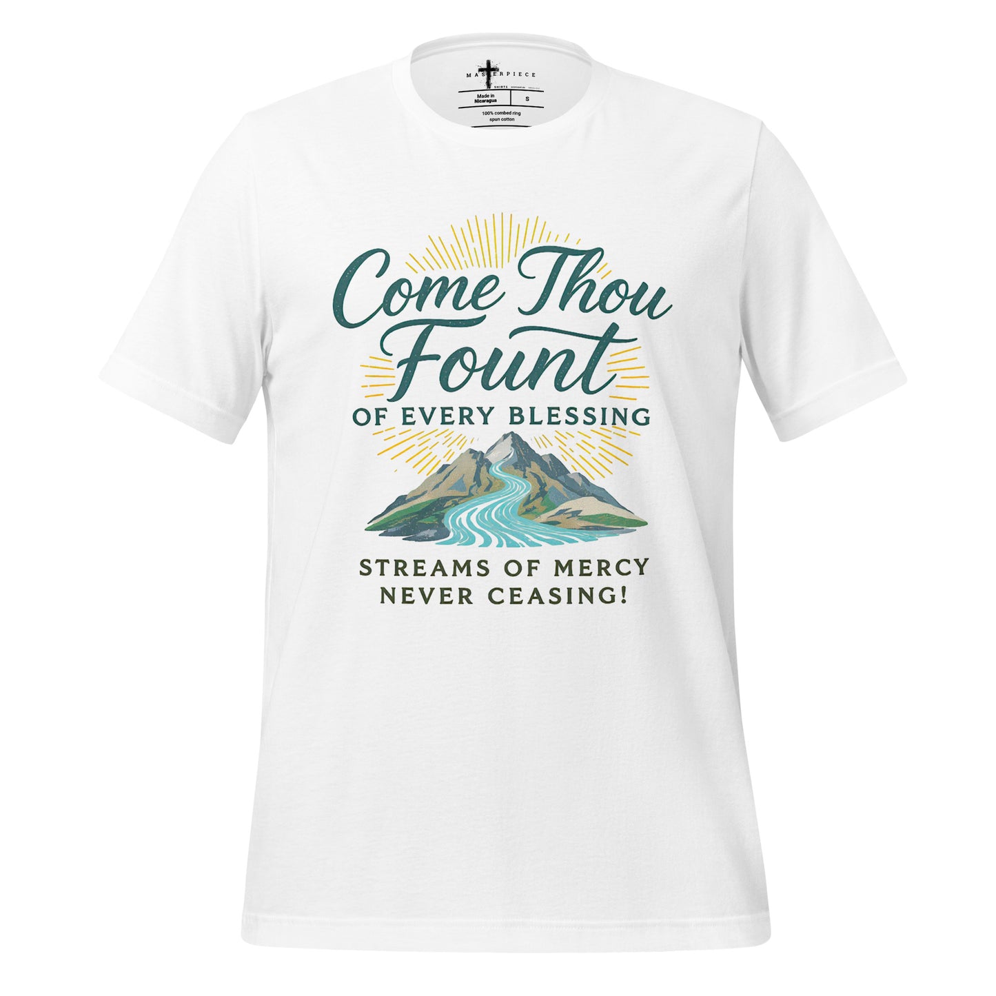 Come Thou Fount of Every Blessing Christian Hymn T-shirt white